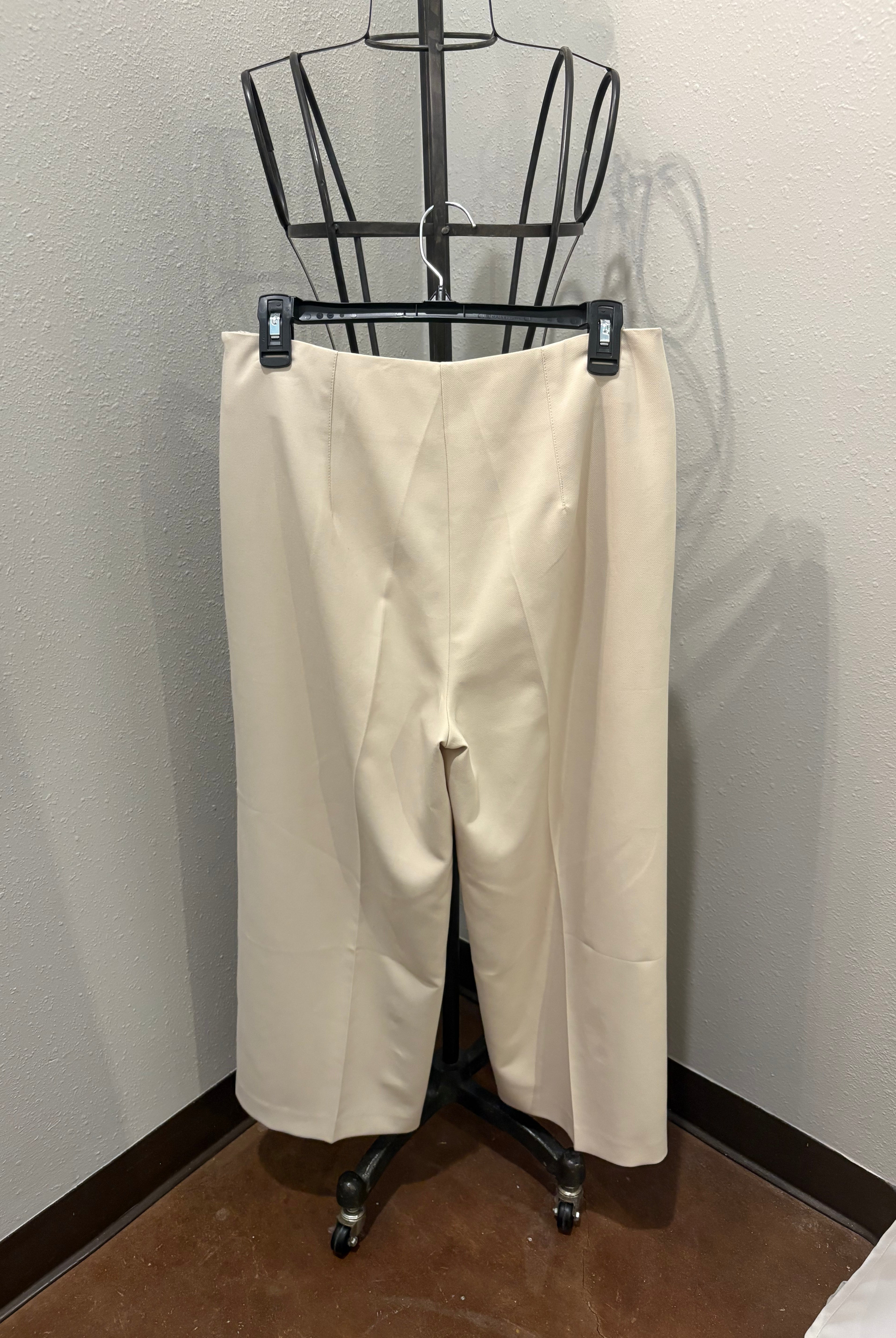 The back of beige dress pants